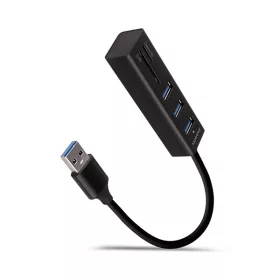   Axagon HMA-CR3A 3-portový USB 3.2. Gen 2 čierny HUB s čítačkou kariet
