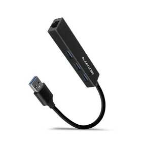   Axagon HMA-GL3A 3-portový USB 3.2. Gen 2 čierny HUB s gigabitovým LAN portom