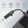 Axagon HMA-GL3A 3-portový USB 3.2. Gen 2 čierny HUB s gigabitovým LAN portom