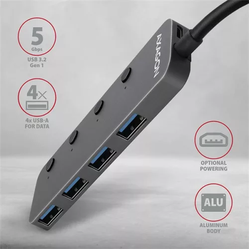 Axagon HUE-MSA 4-portový USB 3.0 switch HUB