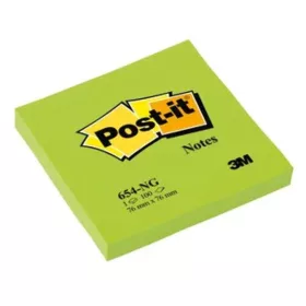   Post-it® Notizblock, 76 x 76 mm, 100 Blatt, neongrün, 100 % PEFC, SGSCH-PEFC-COC-110078