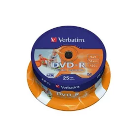   VERBATIM 43538 DVD-R 4,7GB/16x/nyomtatható felület/egyszer írható DVD 25db/csomag