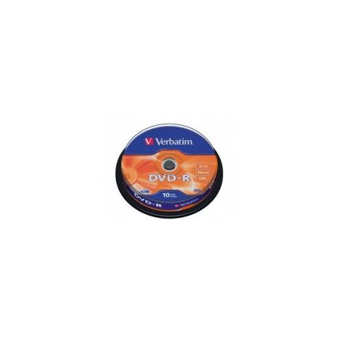 VERBATIM 43523 DVD-R 4,7GB/16x/matt ezüst írható felület/egyszer írható DVD 10db/csomag