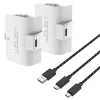 Venom VS2874 Xbox Series X|S/Xbox One magas kapacítású (1100mAh) fehér akkucsomag (2 db) + 3 méter töltőkábel