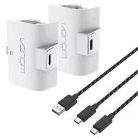   Venom VS2874 Xbox Series X|S/Xbox One magas kapacítású (1100mAh) fehér akkucsomag (2 db) + 3 méter töltőkábel