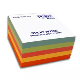   Point Cube 76x76mm 400-Blatt-Haftnotizblock in verschiedenen Pastellfarben