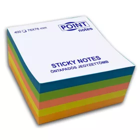   Point Cube 76x76mm 400-Blatt-Haftnotizblock in verschiedenen leuchtenden Farben
