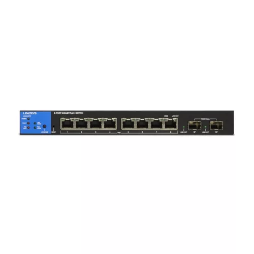 Linksys SMB LGS310MPC 8-portni POE+ GbE LAN + 2 SFP porta pametni upravljani stolni preklopnik