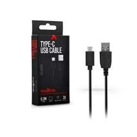   Dátový a nabíjací kábel Maxlife TF-0066 0,2 m s konektorom Type-C, čierny
