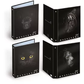   Pigna Monocromo Black A4 4 gyűrűs 30mm gerincszélességű gyűrűs könyv