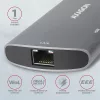 Axagon HMC-6M2 SUPERSPEED USB-C COMBO ezüst-fekete  6in1 hub