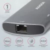 Axagon HMC-6M2 SUPERSPEED USB-C COMBO strieborno-čierny 6v1 HUB
