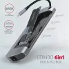 Axagon HMC-6M2 SUPERSPEED USB-C COMBO ezüst-fekete  6in1 hub