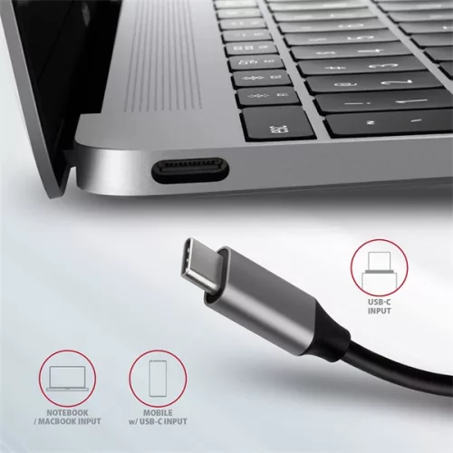 Axagon HMC-6M2 SUPERSPEED USB-C COMBO strieborno-čierny 6v1 HUB