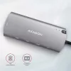 Axagon HMC-6M2 SUPERSPEED USB-C COMBO ezüst-fekete  6in1 hub