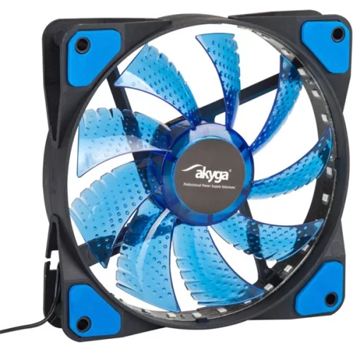 Akyga AW-12E-BL 120mm modrý LED chladiaci ventilátor pre skrinku