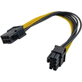   Prepojovací kábel Akyga AK-CA-07, 20 cm, 6-pinový PCI Express na 6+2-pinový PCI Express