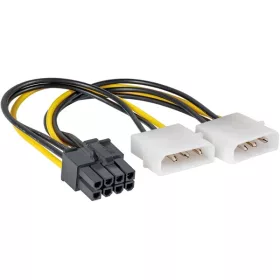   Kábel Akyga AK-CA-29 15cm 2x MOLEX samica - 8-pinový PCI Express samec