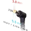 Akyga AK-ND-48 19V/2,1A/40W 5,5x3mm Samsung notebook hálózati töltő