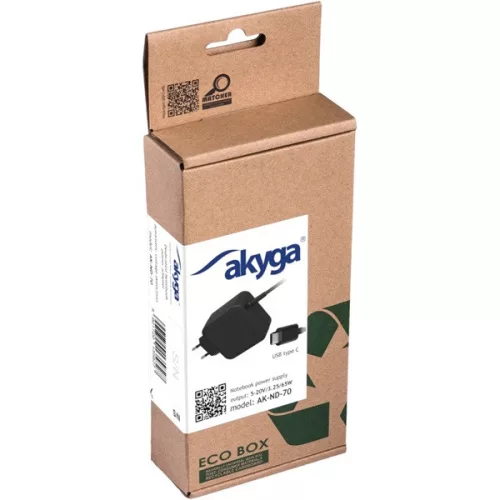 Akyga AK-ND-70 5-20V/3-3,25A/65W USB Type-C Univerzális notebook hálózati töltő