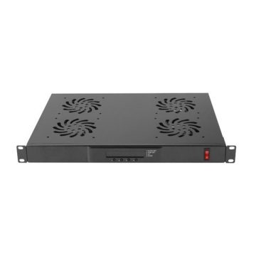   Lanberg AK-1503-B 19" 1U 4x ventilátor + termosztát ventilátor egység LCD kijelzővel