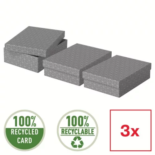 Esselte Home 3db/csomag szürke ajándék/tárolódoboz