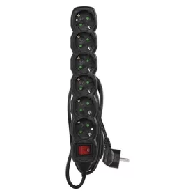   EMOS PC1621R 6 zásuviek 1,5 metra 1,5 mm2 čierny predlžovací kábel s vypínačom