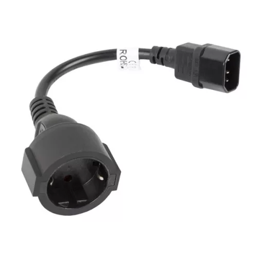 Prevodník Lanberg 20cm C14 samec - SCHUKO samica