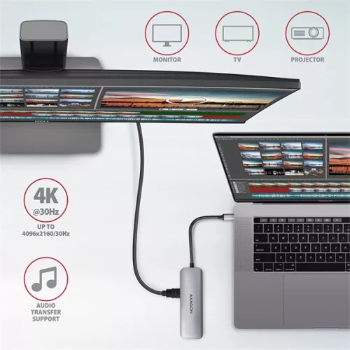 Axagon HMC-5 SuperSpeed ​​​​USB-C COMBO 5v1 HUB