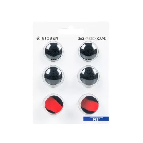 BigBen 2807368 DualSense PS5 kontrollerhez fekete hüvelykujj csúszásgátló (3 pár)