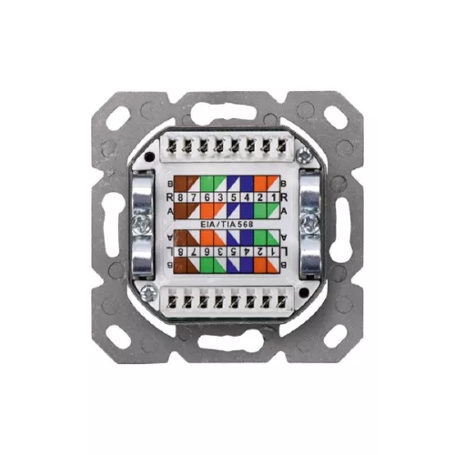 DIGITUS DN-9008-1 Cat.6A Klasse EA 2x RJ45 Unterputz-Wandsteckdose