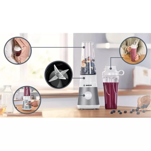 Bosch MMB2111T VitaPower Serie 0,6 l strieborný smoothie mixér
