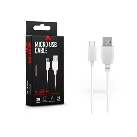   Dátový a nabíjací kábel Maxlife TF-0077 3m USB-microUSB biely