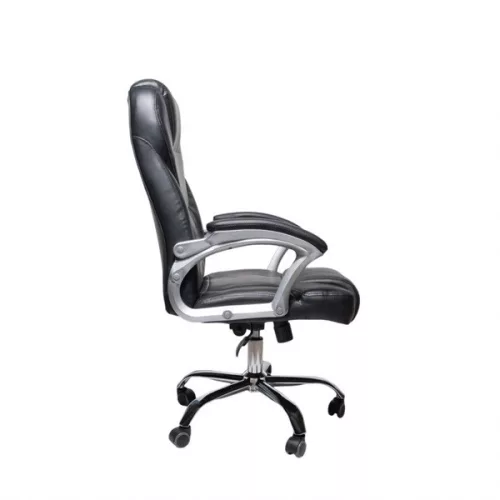 IRISOffice Revna crna tekstilno-kožna direktorska fotelja