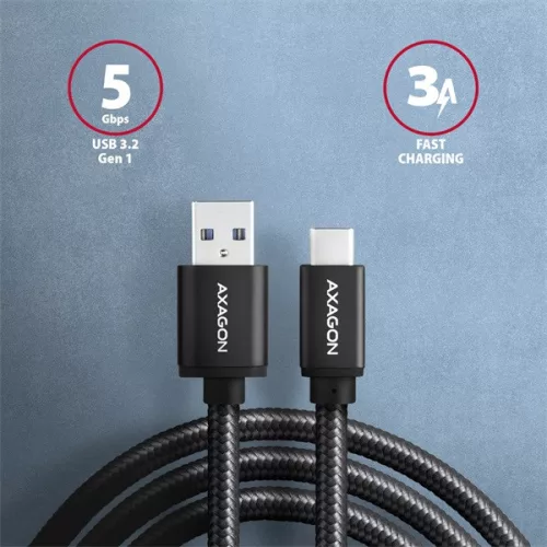 Axagon BUCM3-AM10AB USB-C 3.2 Gen 1 - USB-A 1 m čierny kábel