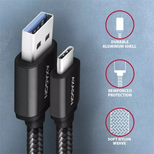 Axagon BUCM3-AM10AB USB-C 3.2 Gen 1 - USB-A 1 m čierny kábel