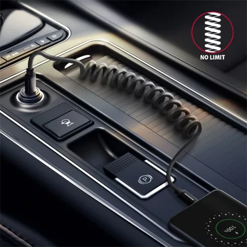 Axagon BUCM-CM10TB Twister USB-C 2.0 - USB-C 0,6 m čierny krútený kábel