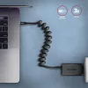 Axagon BUCM-CM10TB Twister USB-C 2.0 - USB-C 0,6 m čierny krútený kábel