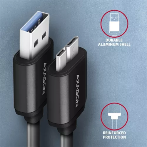 Axagon BUMM3-AM10AB micro USB 3.2 Gen 1 B - USB A 1 m čierny kábel