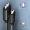 Axagon BUMM3-CM10AB micro USB 3.2 Gen 1 B - USB C 1 m čierny kábel