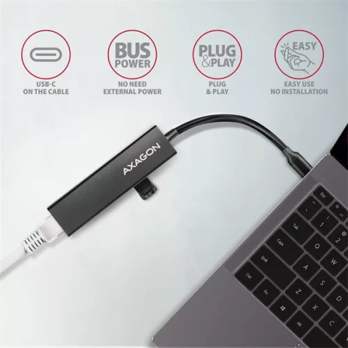Axagon HMC-GL3A SuperSpeed ​​​​USB 3.2 Gen 1 C HUB + Gigabit LAN
