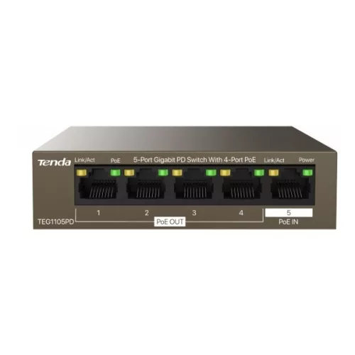 Tenda TEG1105PD 5-portni GbE LAN preklopnik s 4PoE LAN porta