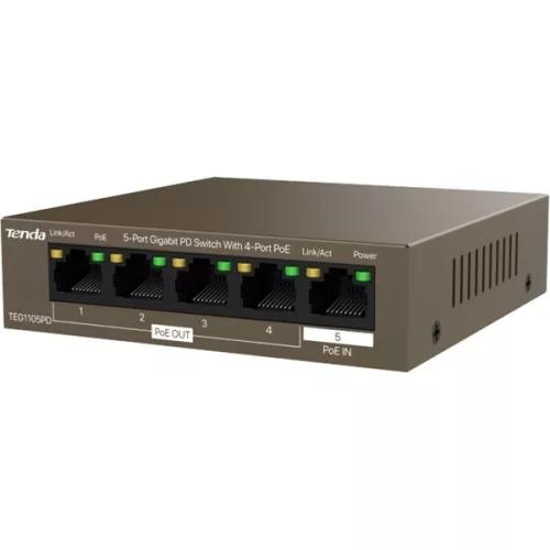 Tenda TEG1105PD 5-portni GbE LAN preklopnik s 4PoE LAN porta