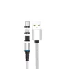 Opletený kábel Stansson 1 m 3v1 s magnetickou hlavicou microUSB/Type-C/Lightning