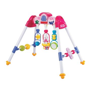   Gyerek zenélő fejlesztő babatornáztató állvány Baby Mix De Lux  pink