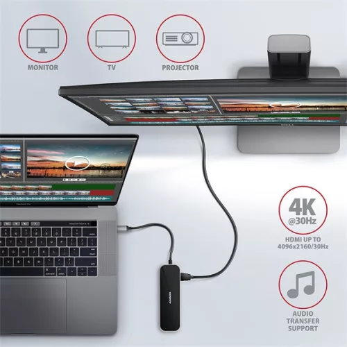 Axagon HMC-6GL SUPERSPEED USB-C COMBO 6V1 HUB