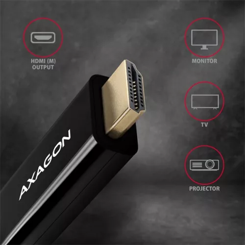 Axagon RVD-HI14C2 DisplayPort - HDMI 1.4 kábel, 1,8 m