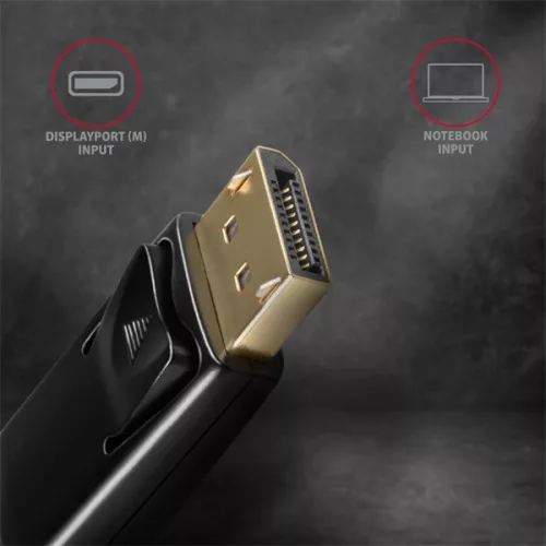 Axagon RVD-HI14C2 DisplayPort - HDMI 1.4 kábel, 1,8 m