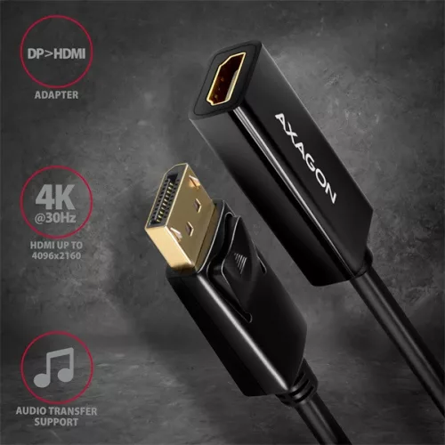 Adaptér Axagon RVD-HI14N DisplayPort - HDMI 1.4 4K/30Hz