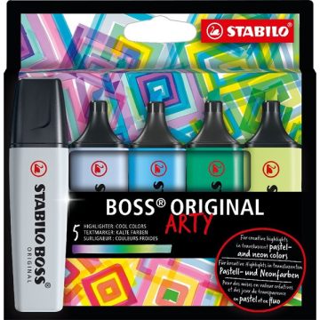   Stabilo BOSS ORIGINAL ARTY hideg színek 5 db/csomag szövegkiemelő készlet